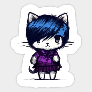 Emo Kitty Sticker